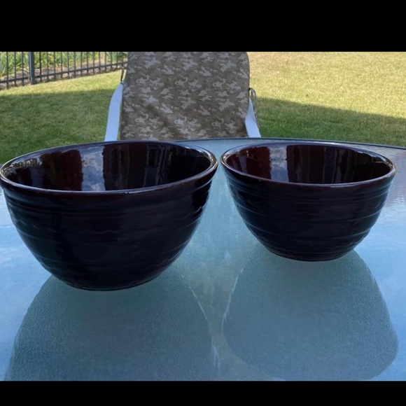 Vtg 1950s Marcrest Brown Stoneware Daisy Dot Pattern Mixing Bowls USA Oven Proof - Picture 10 of 10